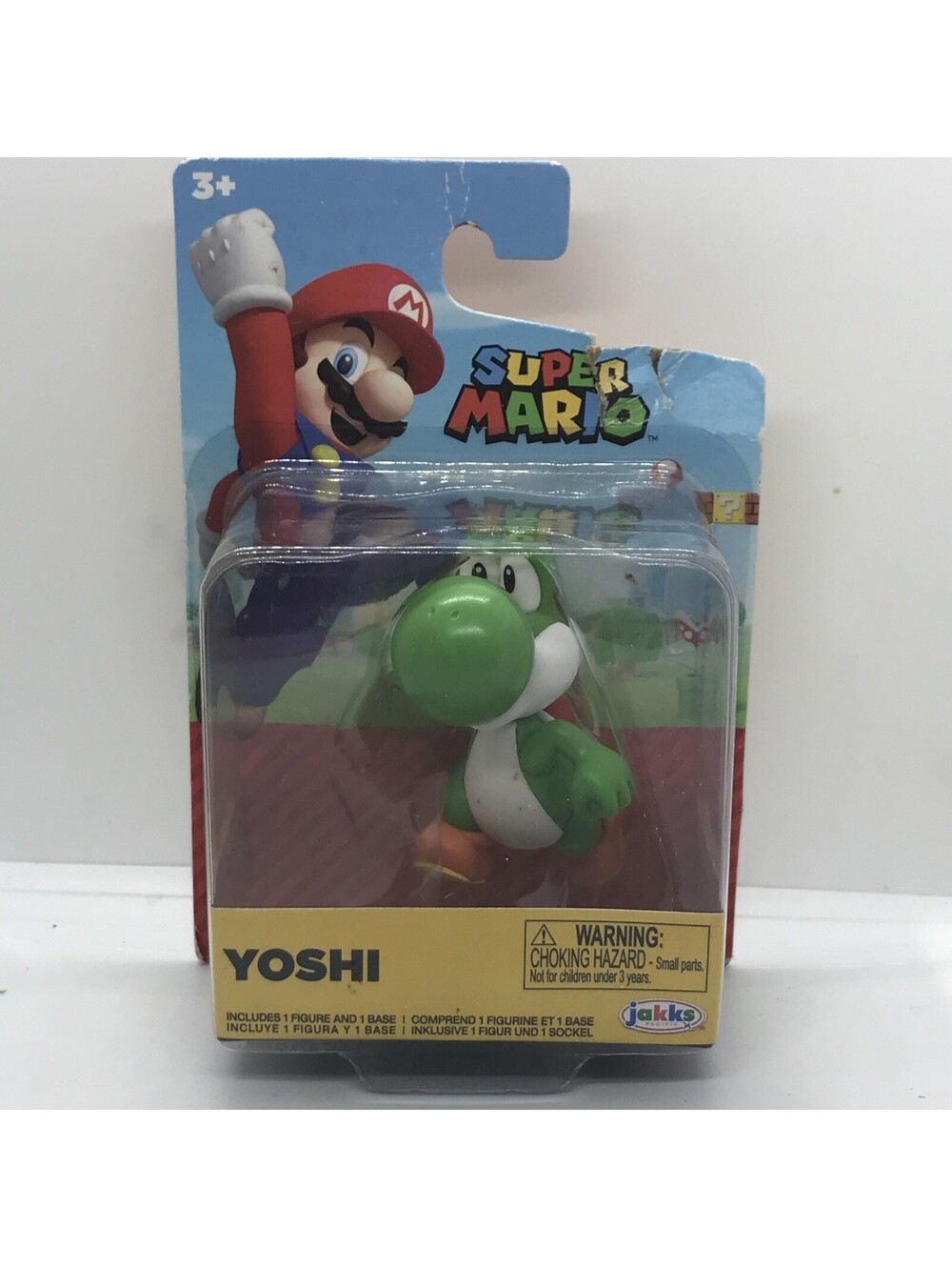 World Of Nintendo Running Yoshi 2.5" Super Mario Figure Jakks Pacific Damag Card